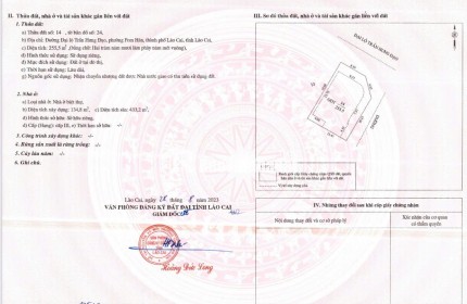 chính chủ bán biệt thự mặt đường Trần Hưng Đạo - Tp Lào Cai, sổ đỏ chinh chủ